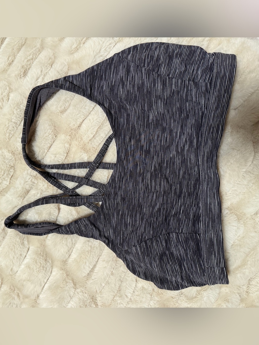striped lulu sports bra
